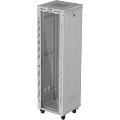 ARMARIO RACK LANBERG 19" 42U 600X600 CON LCD PUERTA DE CRISTAL FLAT PACK GRIS
