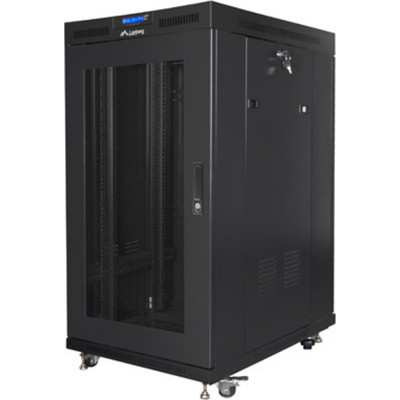 ARMARIO LANBERG RACK 19" 22U 800X1000 FLAT PACK PUERTA PERFORADA CON LCD NEGRO