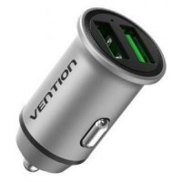 CARGADOR COCHE 2xUSB-A 18W GRIS VENTION (Espera 4 dias)