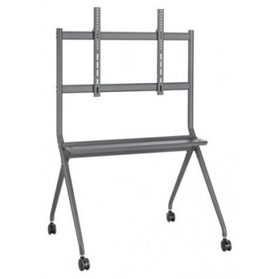 SOPORTE SUELO RUEDA BANDEJA PANTALLA 120KG 50-86 NEGRO