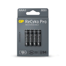 PILA RECARGABLE GP AAA SIN DESCARGA 800mAh (4 UD)