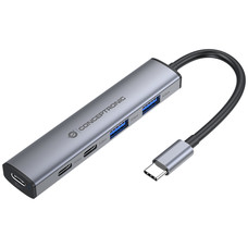 CONCEPTRONIC Hub USB 3.2 Gen 1 de 4 puertos HUBBIES22G (2 puertos USB-C y 2 puertos USB-A), 5 Gbps, USB-C PD 100 W HUBBIES22G 4-Port USB 3.2 Gen 1 Hub, 2 x USB-