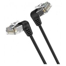 CABLE DE RED LATIGUILLO ACODADO RJ45 UTP CAT6A AWG32 1 M NEGRO VENTION (Espera 4 dias)
