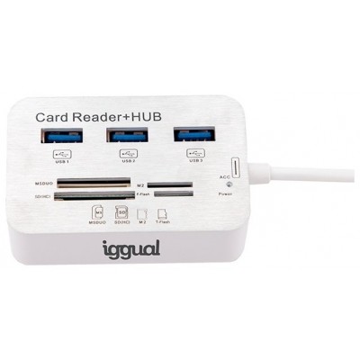 iggual Hub USB 3.0 x 3p + Lector tarjetas USB 3.0