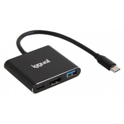 iggual Hub tipo C 3 en 1 HDMI USB3.0 PD100W