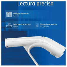 iggual Lector código barras 2D USB botón blanco iggual Lector código barras 2D USB botón blanco