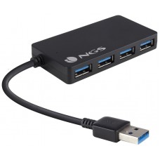 HUB USB 3.0 NGS 4 PUERTOS COLOR NEGRO