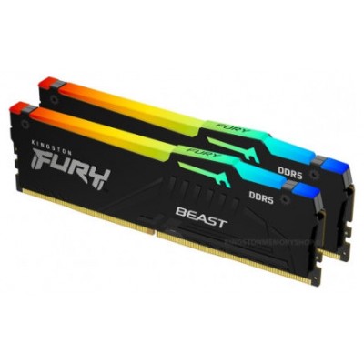 MEMORIA KINGSTON FURY BEAST RGB DDR5 32GB KIT2 4800MHZ  CL38 (Espera 4 dias)