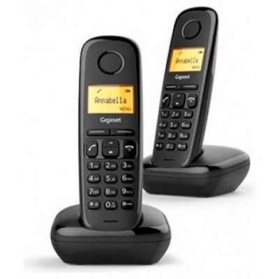 Gigaset A170 Duo Teléfono DECT/analógico Negro Identificador de llamadas (Espera 4 dias)