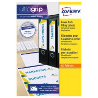 PAQUETE 25 HOJAS ETIQUETAS BLANCAS PARA ARCHIVADORES CON DORSO FINO-IMPRESORAS LÁSER-192X38 MM AVERY L4760-25 (Espera 4 dias)