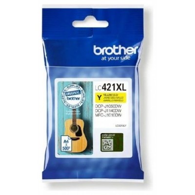 BROTHER Cartucho de tinta amarillo de larga duracion LC421XLY para DCP-J1050DW / DCP-J1140DW / MFC-J