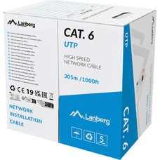 BOBINA CABLE DE RED LANBERG UTP CAT.6 SOLIDO CU LSZH CPR 305M GRIS FLUKE PASSED BOBINA CABLE DE RED LANBERG UTP CAT.6 SOLIDO CU LSZH CPR 305M GRIS FLUKE PASSED