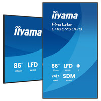MONITOR TACTIL IIYAMA 86" 3840X2160, UHD VA, 500CD/M2, HORIZ VERT,FAILOVER, MM 2X 10W, HDMI 3X, DP, DP-OUT, USB 2.0 X2, WIFI, LAN, MEDIA PLAY USB, LAN / RS232C, IISIGNAGE2, IISHARE, IICONTROL ANDROID 11, PC-SLOT SDM-L, 24/7, VESA 600X400 (LH8675UHS-B MONITOR TACTIL IIYAMA 86" 3840X2160, UHD VA, 500CD/M2, HORIZ VERT,FAILOVER, MM 2X 10W, HDMI 3X, DP, DP-OUT, USB 2.0 X2, WIFI, LAN, MEDIA PLAY USB, LAN / RS232C, IISIGNAGE2, IISHARE, IICONTROL ANDROID 11, PC-SLOT SDM-L, 24/7, VESA 600X400 (LH8675UHS-B