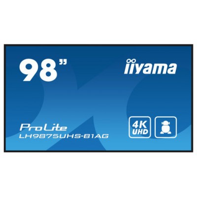 iiyama PROLITE Pizarra de caballete digital 2,49 m (98") LED Wifi 500 cd / m² 4K Ultra HD Negro Procesador incorporado Android 11 24/7 (Espera 4 dias)