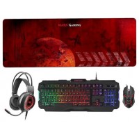 Mars Gaming MCPRGB2 Combinación Teclado USB, Ratón, Alfombrilla y Cascos, Español (Espera 4 dias)