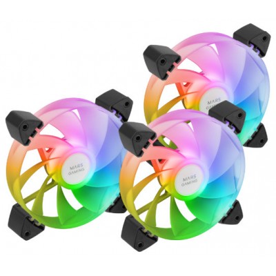 KIT 3xVENTILADOR INTERNO ARGB MARS GAMING MF-3AR KIT