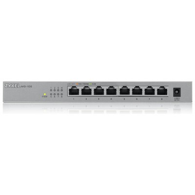Zyxel MG-108 No administrado 2.5G Ethernet (100/1000/2500) Acero (Espera 4 dias)