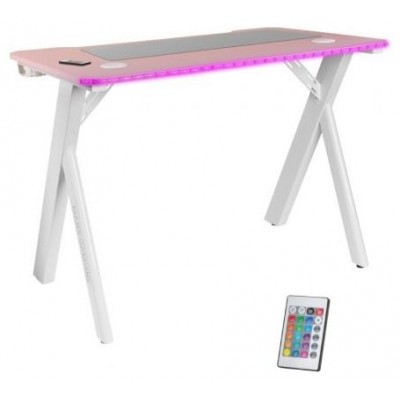 MESA MARS GAMING MGD RGB BLANCA CON TABLERO ROSA