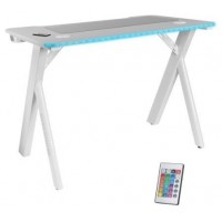 Mesa Mars Gaming Mgd Rgb Blanca Chasis Acero Tablero