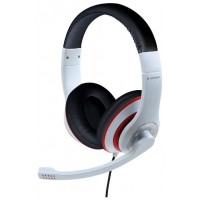 AURICULARES GEMBIRD MHS-03-WTRDBK BLANCO NEGRO ROJO MICROFONO ALAMBRICO JACK