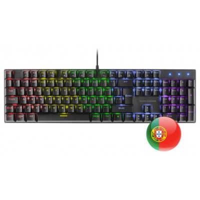 Mars Gaming MK422 Negro Teclado Gaming RGB Switch Mecánico Azul Idioma Portugués (Espera 4 dias)