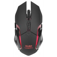 RATON OPTICO WIRELESS MMW NEGRO MARS GAMING (Espera 4 dias)