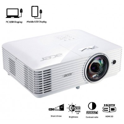 Acer S1286Hn videoproyector Proyector de corto alcance 3500 lúmenes ANSI DLP XGA (1024x768) Blanco (Espera 4 dias)