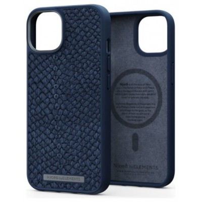 FUNDA MAGSAFE IPHONE 14 PIEL DE SALMON AZUL PETROLEO NJORD (Espera 4 dias)