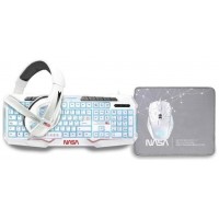 Kit GAMIN 4 en 1 TECLADO + RATON + AURICULARES + ALFOMBRILLA de NASA ANDROMEDA (Espera 4 dias)