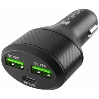 CARGADOR COCHE NATEC CONEY 2XUSB, 1XUSB-C QC3.0, PD 3.0 48W NEGRO