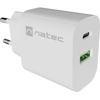 CARGADOR NATEC RIBERA 20W 1XUSB-A QC3.0 + 1XUSB-C PD3.0 BLANCO CARGADOR NATEC RIBERA 20W 1XUSB-A QC3.0 + 1XUSB-C PD3.0 BLANCO