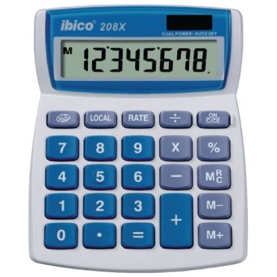 CALCULADORA DE SOBREMESA DE 8 DIGITOS MODELO 208X SOLAR / PILA IBICO IB410062 (Espera 4 dias)