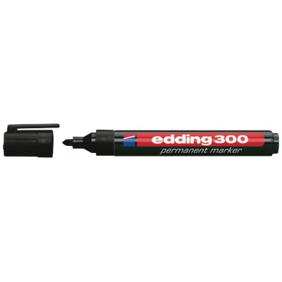 MARCADOR PERMANENTE PUNTA REDONDA 1.5-3MM 300 NEGRO EDDING 300-01 (MIN10) (Espera 4 dias)