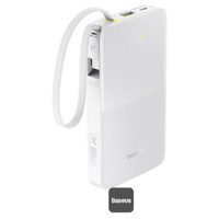 OS-BASEUS ENERFILL FP11 POWER BANK 10000MAH 15W MOON WHITE (INCLUDES SIMPLE TYPE-C TO TYPE-C CABLE 20V/3A 30CM WHITE) (Espera 4 dias)