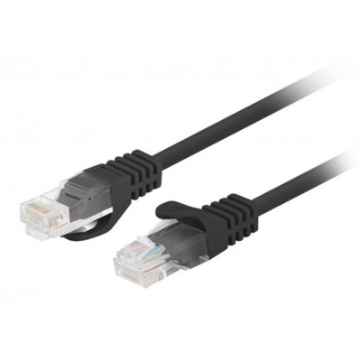CABLE RED LANBERG LATIGUILLO CAT.6 UTP 0.25M NEGRO FLUKE PASSED (PACK 10 UDS)