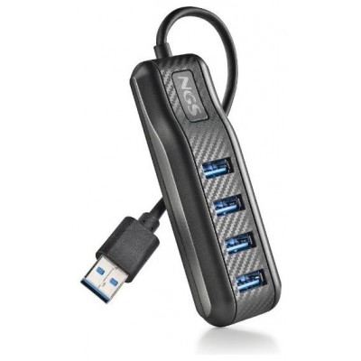 HUB 4 PUERTOS USB PORT 3.0 NEGRO NGS (Espera 4 dias)