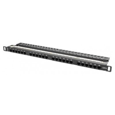 PATCH PANEL LANBERG CAT.6 UTP 24 PUERTOS 0.5U RACK 19 NEGRO