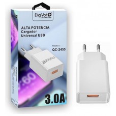 CARGADOR DE PARED CON SALIDA USB 3.0A QC-2455