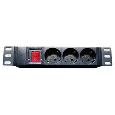 PEPEGREEN PDU TIPO REGLETA METALICA 10" CON 3 TOMAS MAS INTERRUPTOR Y CABLE DE 2 M