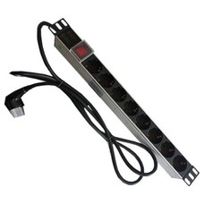 PEPEGREEN PDU TIPO REGLETA DE ALUMINIO CON 8 TOMAS MAS INTERRUPTOR Y CABLE DE 2 M
