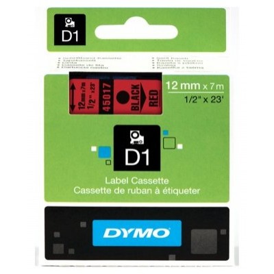 DYMO Cinta LM D1 12mmx7m Negro/rojo