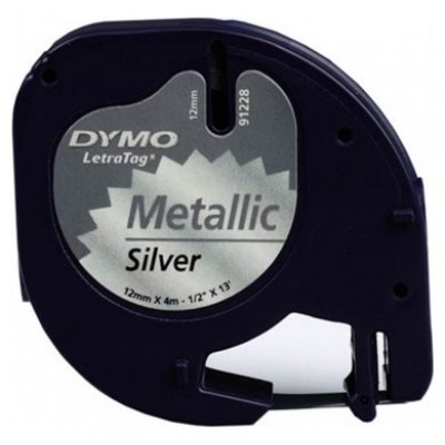 DYMO Cinta LT 12mmx4mt -Negro/Plata metalizada