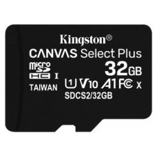 MICRO SD 32 GB CANVAS SELECT PLUS  1 ADAP. CLASS 10 KINGSTON (Espera 4 dias)