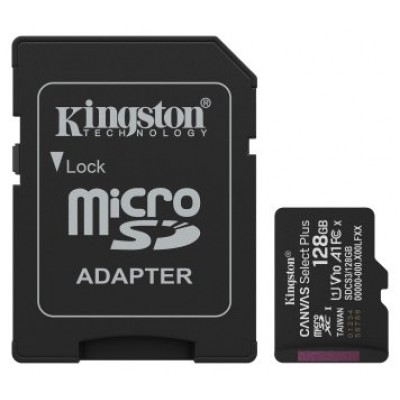 Kingston Technology 128GB microSDXC Canvas Select Plus Gen3 150MB/s A1 (Incluye adaptador de SD) (Espera 4 dias)