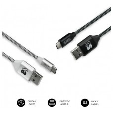 CABLE SUBBLIM 2X PREMIUM TYPE C-A 3.0 1M ALU BLACK/SILVER