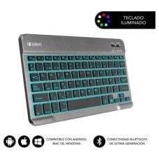 SUBBLIM Teclado Retroiluminado Bluetooth Smart Backlit BT Keyboard Grey (Espera 4 dias)