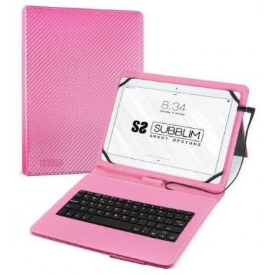 FUNDA TABLET SUBBLIM KEYTAB PRO USB 10,1" PINK