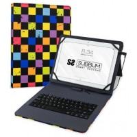 FUNDA + TECLADO TABLET KEYTAB USB 10.1"" SQUARES SUBBLIM (Espera 4 dias)