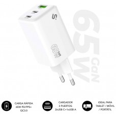 SUBBLIM CARGADOR GAN 65W CHARGER USB C+C+A (Espera 4 dias)