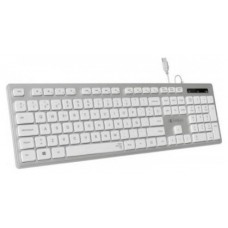 SUBBLIM Teclado Ergonómico con cable USB Plano Silencioso Plateado/Blanco Ergo (Espera 4 dias)